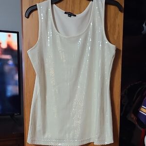 Notations Ivory Sequin Tank Top
